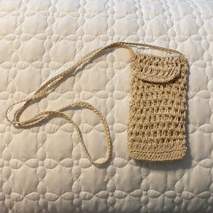 Tiny knit phone bag for slim phone or lip gloss